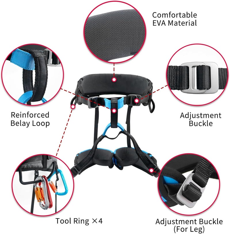 Newdoar Climbing Harness, Mountaineering Rock Climbing Harness, Men Women Tree Ice Climbing Half Body, Safety Belt Rappelling - Image 3